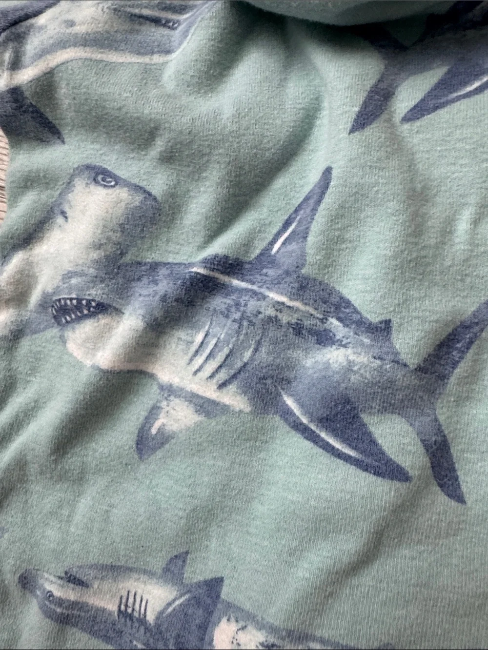 EUC Carter's Teal Stripe & Seafoam Shark Pajama Short Sleeve & Pants Sets Size 6